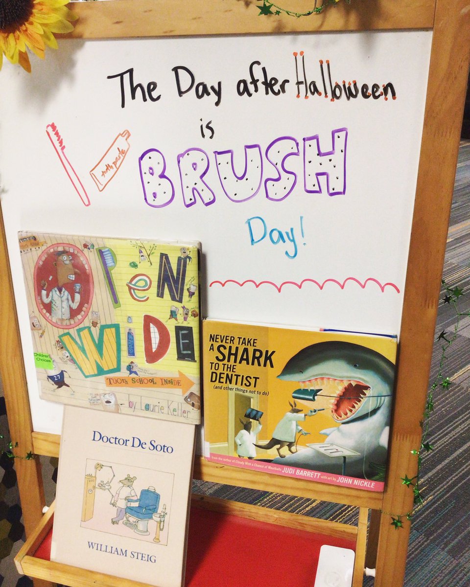 ffarokhi's tweet photo. The day after 👻 Halloween is #BrushDay ! Our students shared their best dental care tips, learn more facts about teeth & dentistry. #nonfiction #kidlit #SchoolLibrary https://t.co/j2U4AGXlRp