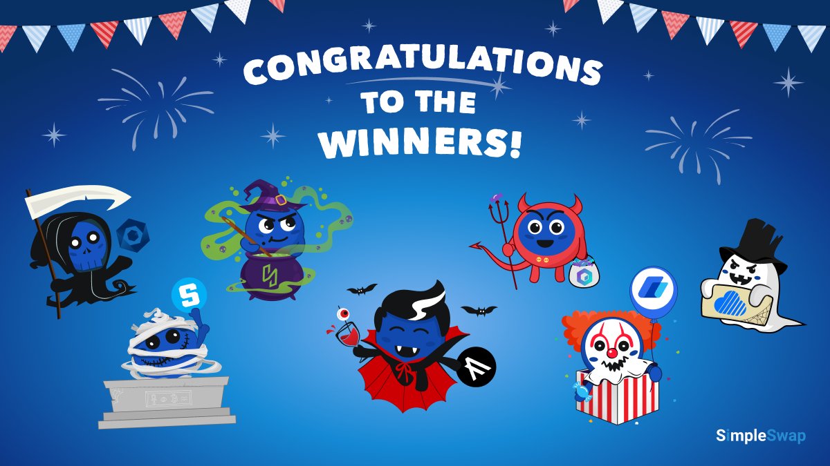 SimpleSwap_io's tweet photo. Hey friends,
 
Thank you to everyone who joined our Monster Hunt Game! We hope you enjoyed playing with us &amp; our #cryptocurrency partners 🤗
 
Find the nicknames of the lucky winners below ↩️
 
P.S. Be sure to keep an eye out for our upcoming contests and giveaways! 😉 https://t.co/Ac3fhFF738