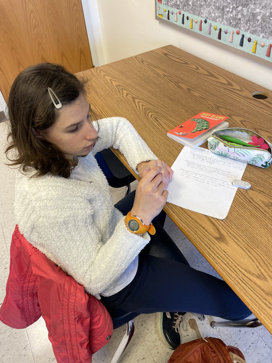 agatapietoledo's tweet photo. Leya starts each EL class with a novel discussion. We are currently reading “Superfudge” by Judy Blume. #novel #esl #awesl #awhs @awlshs #ohioesl #superfudge https://t.co/rCMe9ylYKw