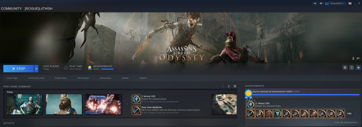 _lathish_'s tweet photo. 300+ hours spent on this masterpiece for the 100% grind🥵🔥
.
#AssassinsCreed #AssassinsCreedOdyssey #achievements @assassinscreed https://t.co/Y11X3wcKXY