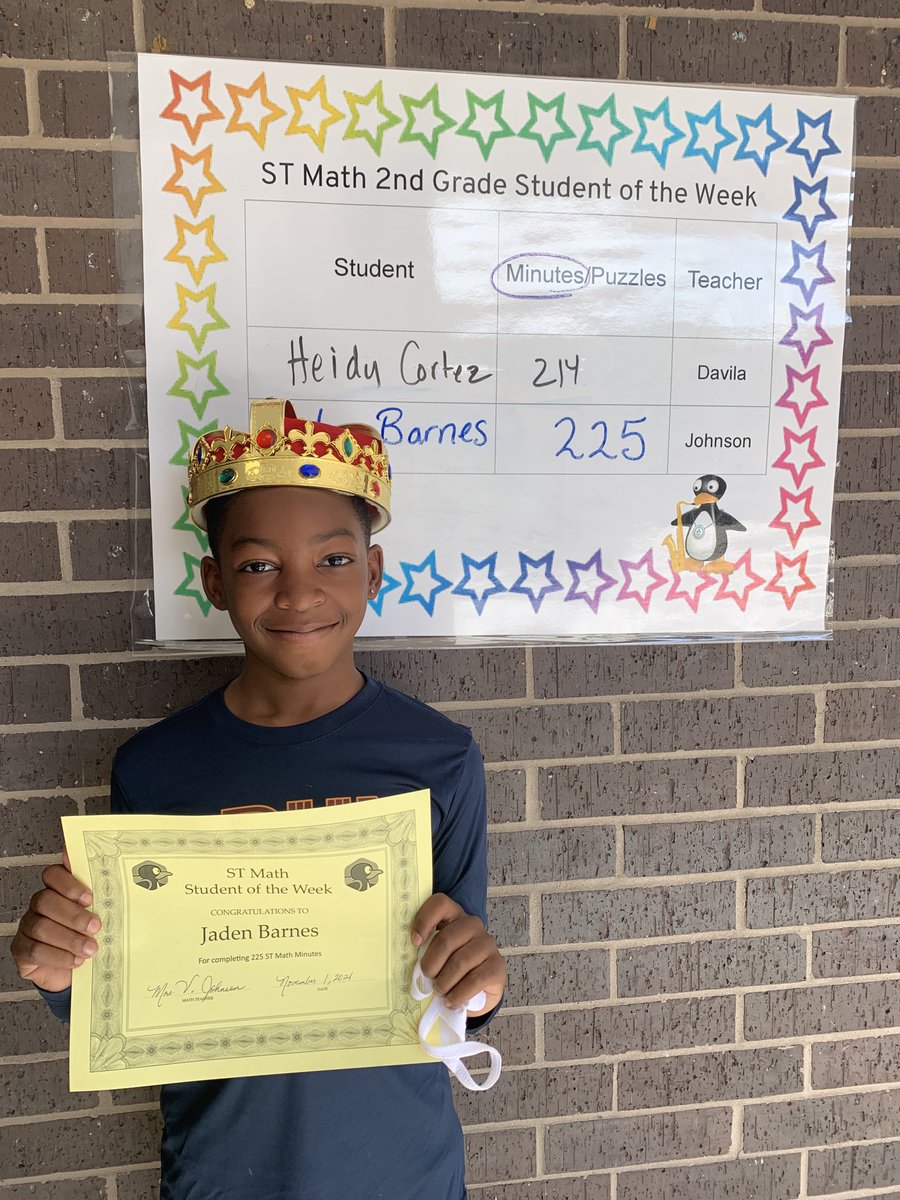 valjohnson09's tweet photo. Congratulations ST Math Player of the Week! 225 Minutes - Great Job! @WilsonES_AISD @STMath @MathBrains @Numbersense_902 @DrCrystalWatson @tachambers01 #WEShine #Aldine Forward https://t.co/cO38llJHVC