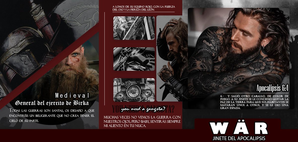 𝐓𝐇𝐄 𝐁𝐄𝐀𝐑 𝐌𝐀𝐍 ~ 𝐉𝐈𝐍𝐄𝐓𝐄 𝐖𝐀𝐑 

𓃬 𝘔𝘦𝘥𝘪𝘦𝘷𝘢𝘭 + 𝘔𝘰𝘥𝘦𝘳𝘯 
𓃬 𝐖𝐚𝐫𝐫𝐢𝐨𝐫 + 𝐀𝐫𝐜𝐡𝐢𝐭𝐞𝐜𝐭
𓃬 𝐔𝐧𝐢𝐯𝐞𝐫𝐬𝐨 𝐏𝐫𝐨𝐩𝐢𝐨
                ↻ + ♡