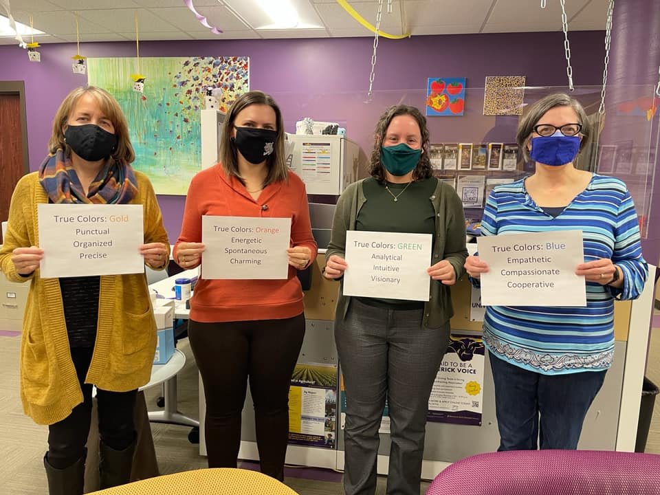 MNSUHonors's tweet photo. Just because it’s Nov 1st, Halloween doesn’t have to be over! Happy Spooky Season from your friendly Honors Program at Minnesota State University, Mankato staff! We dressed up as True Colors- a leadership inventory that students take in our HONR 201: Introduction to Honors course https://t.co/NiZ0neXHZm