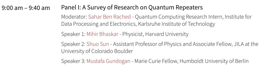 mustgundogan's tweet photo. Looking forward to the panel discussion on #quantumrepeaters with Mihir Bhaskar and Shuo Sun at the @InQuantumTech Fall Event on Wednesday. #quantuminternet https://t.co/6uVCu7XrOM https://t.co/icPnlVuv9R