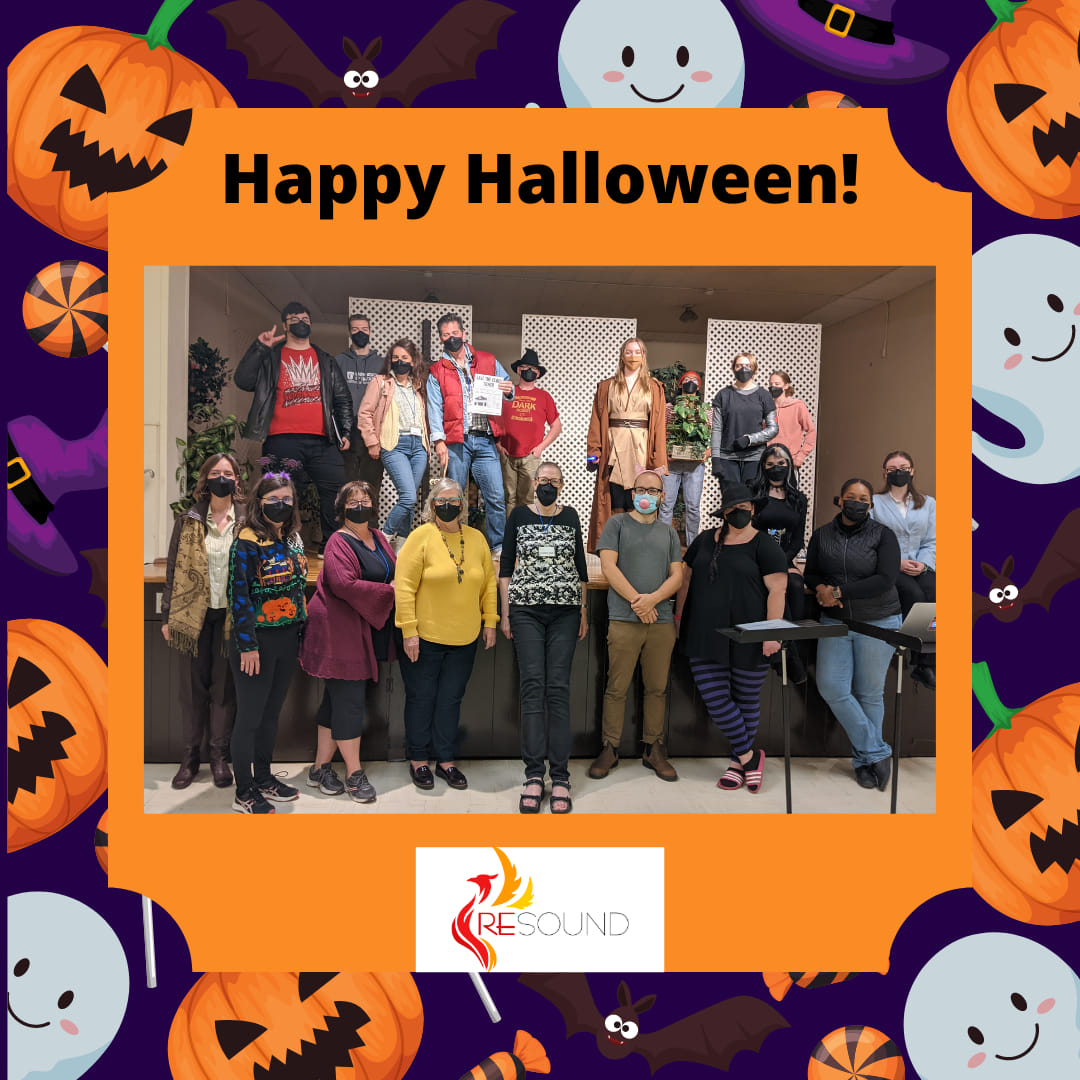 ChoirResound's tweet photo. Happy Halloween from RESOUND! #Halloween #Rehearsal #RESOUNDChoir #DurhamRegion #PineRidgeArts https://t.co/qkUPWhe0Gt