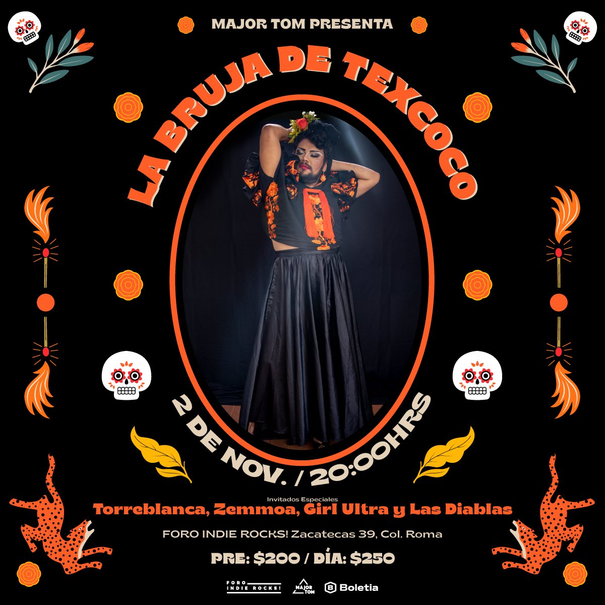 ForoIndierocks's tweet photo. Mañana se arma el mero buen festejo de Día de Muertos con mucha música que te guiará por un camino de luz. ¿En cuál te vemos? 💀🧡
🎟️ @diablocalavera - https://t.co/v09EJUPzr7
🎟️ @brujadetexcoco - https://t.co/YQF7Ikkj8M https://t.co/UMtU3LjQJG