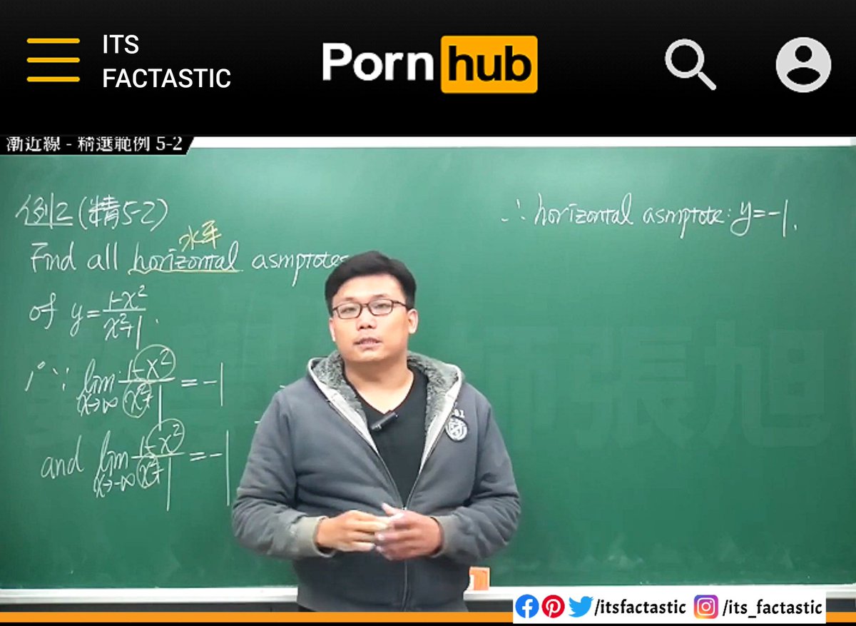 itsfactastic's tweet photo. This taiwanese math teacher uses PornHub to give lessons and earns around ₹2 Crores per year!

Changhsu, who operates under the handle changshumath666, has a verified account on that website with over 200 videos where he teaches calculus. https://t.co/h5XYNtSa3R