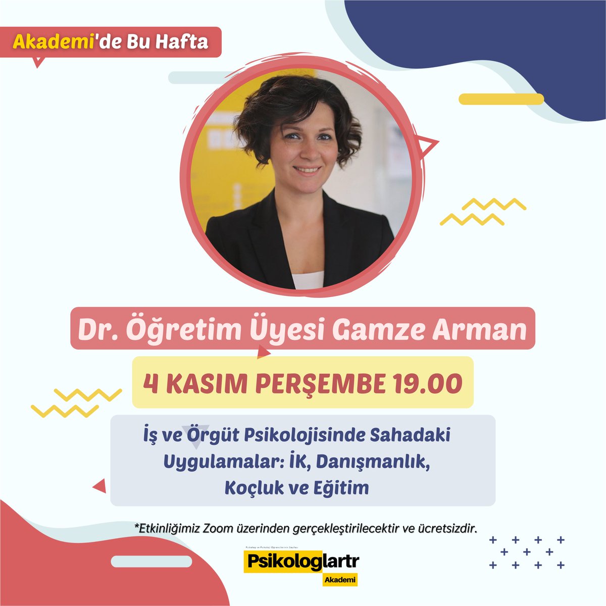 psktrakademi's tweet photo. Herkese merhaba,
Akademi’de Bu Hafta adlı etkinlik serimize Dr. Öğretim Üyesi Gamze Arman ile devam ediyoruz. 
Başvuru formumuz 👇🏻

https://t.co/4hnPu1dXEG
@gamze_arman https://t.co/c4H9ovT79B