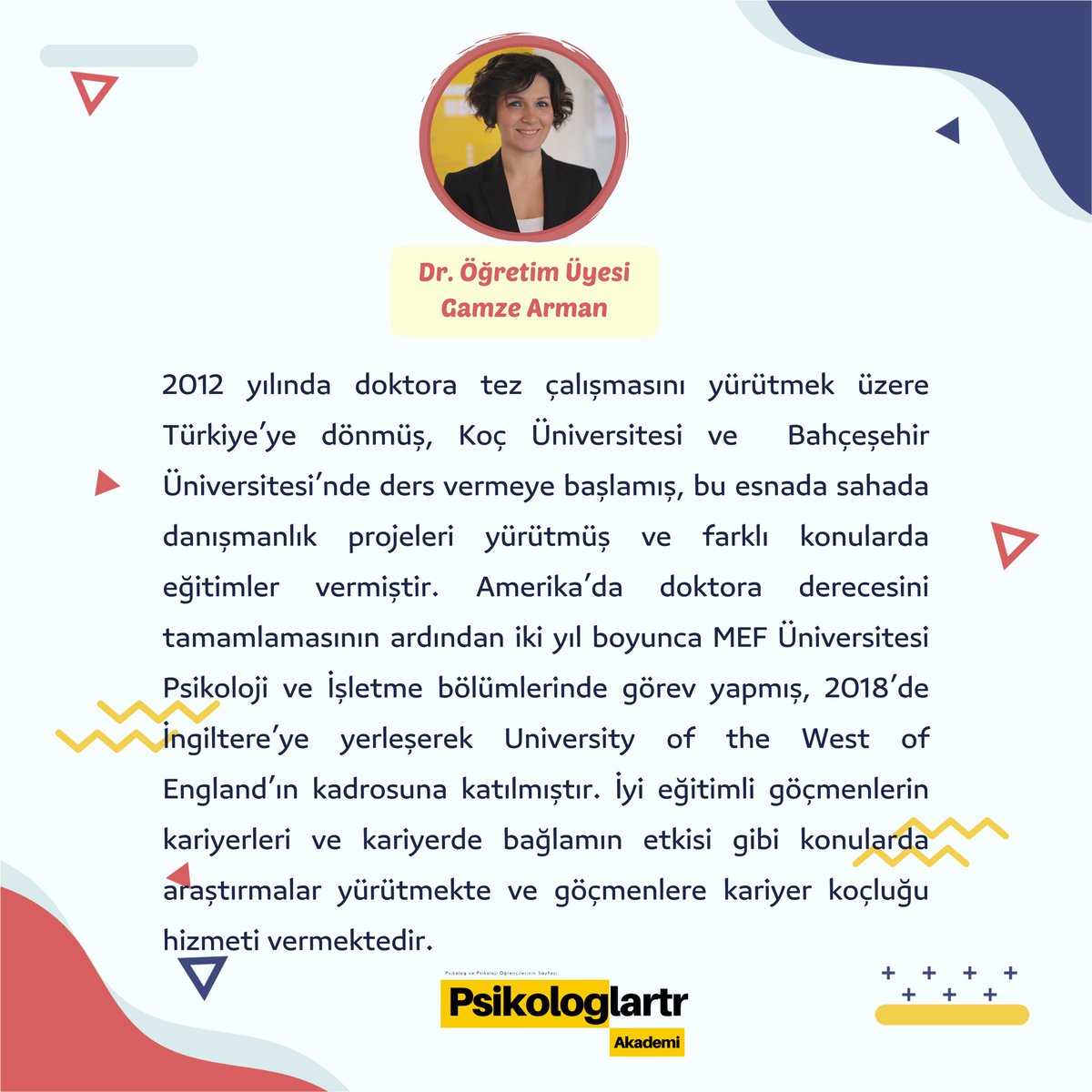Herkese merhaba,
Akademi’de Bu Hafta adlı etkinlik serimize Dr. Öğretim Üyesi Gamze Arman ile devam ediyoruz. 
Başvuru formumuz 👇🏻

forms.gle/RR8H8S7Lxyg715…
@gamze_arman