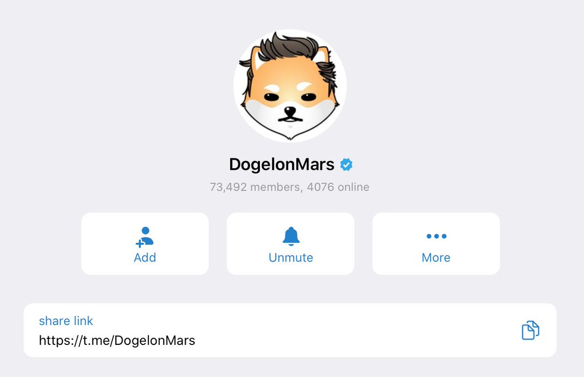 Thank you <a href="/telegram/">Telegram Messenger</a> for officially granting me verified status on your platform. Next up, I wish to be granted verification as the Grand Imperator of Mars. Who on Earth should I contact about this?

Join me, so together we may reach the stars!

t.me/DogelonMars 🚀