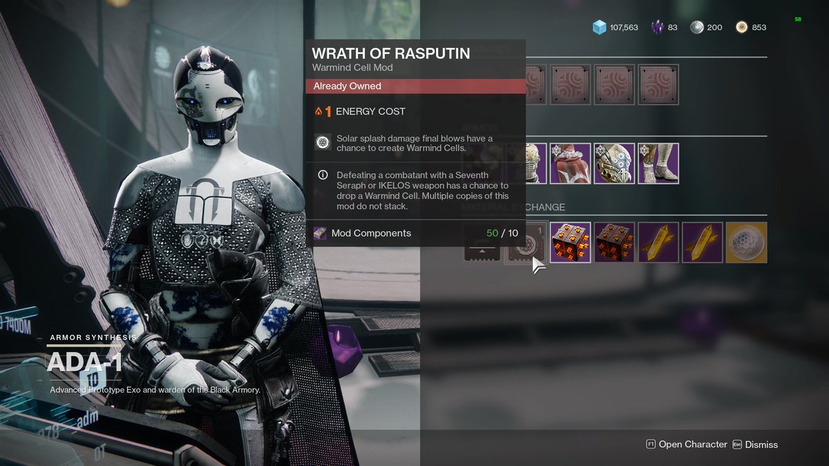 Your Daily Ada-1 Vendor Mods 11/01/2021 #Bungie #Destiny2