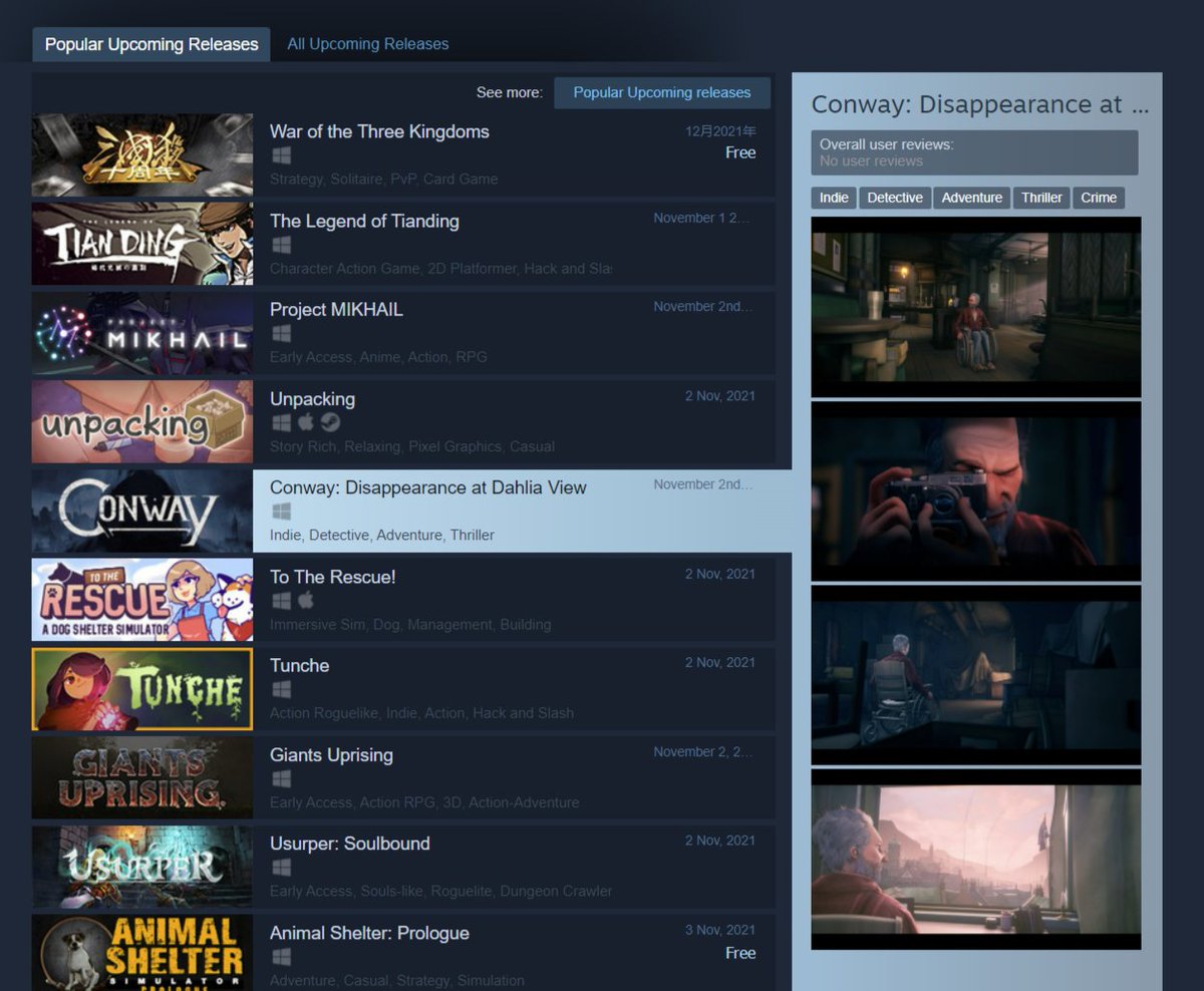 We're 5th on the popular upcoming releases on <a href="/Steam/">Steam</a>! 

All the wishlisting is definitely helping so thank you so much!!

Please do keep sharing with anyone you think would be interested in our games as every wishlist counts in the buildup to launch! 

bit.ly/3BYv9Kr