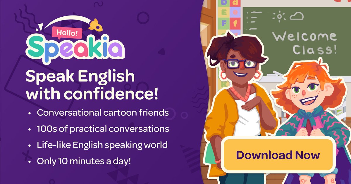 <a href="/speakiaenglish/">Speakia</a> accelerates kids' confidence and fluency in English with conversational cartoons! Created by educators, Speakia is the missing piece in every kids' spoken English learning journey. Download on iOS/Android - bit.ly/3bsSVDi