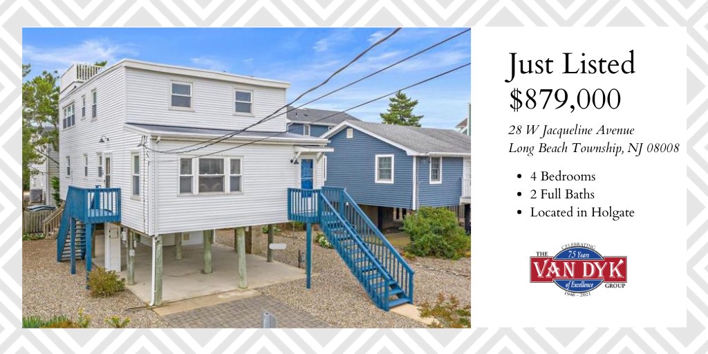 VanDykGroup's tweet photo. NEW LISTING!  This unique property's location allows easy access to both the ocean and the bay. Spend your days on the beach followed by evenings watching the beautiful sunsets over the bay from the rooftop deck.  #LongBeachIsland #VanDykGroup https://t.co/lIHoc8FNDx