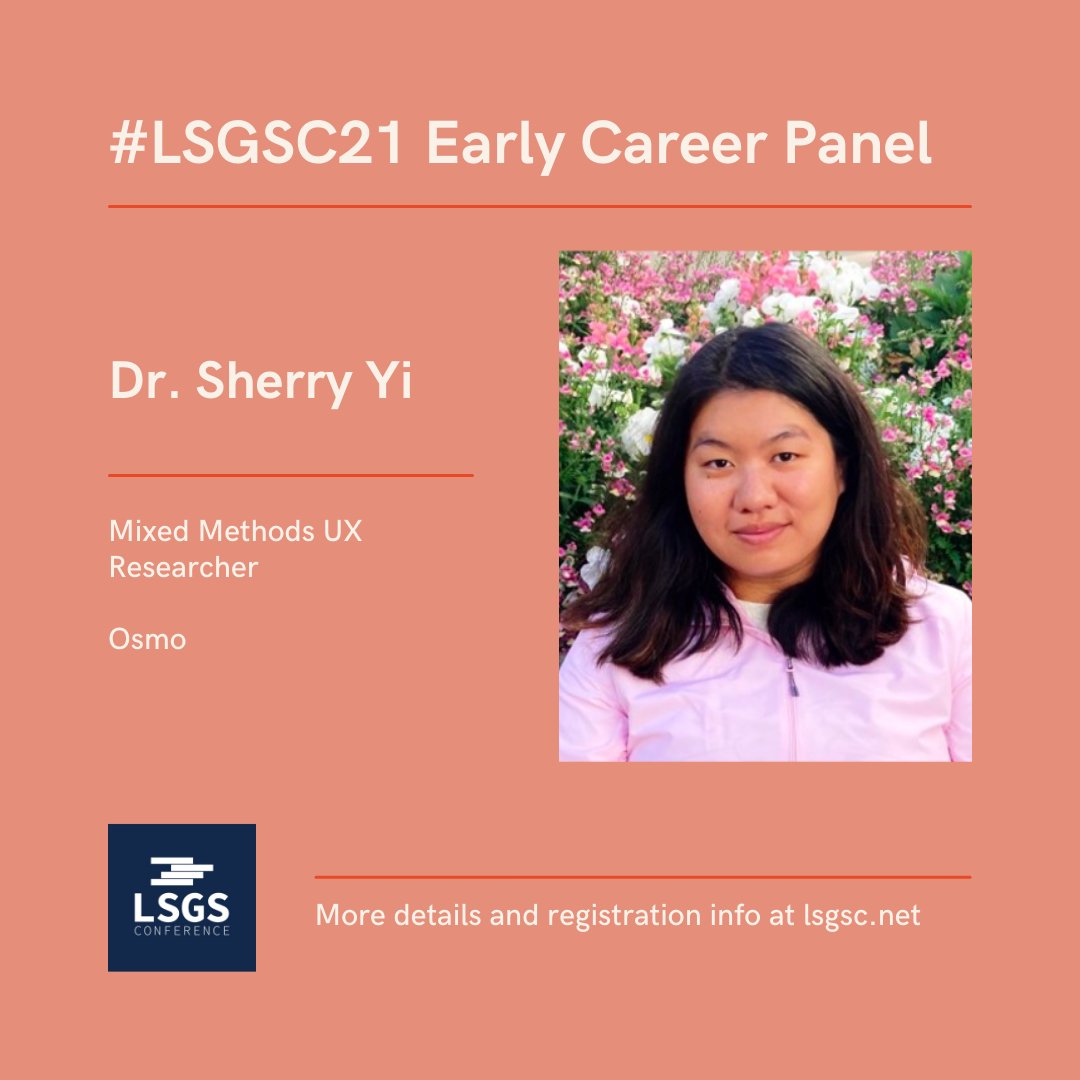 lsgs_conference's tweet photo. Our second panelist is Dr. @ImSherryYi ! Be sure to attend the early career panel at #LSGSC21 on Saturday, Nov 13 and remember to register https://t.co/XQkD8RPmif before Nov 5 
 
#LSGSC #LSGSC2021 #LSGS #learningsciences #gradschool #gradstudents https://t.co/w4sbhaGABa