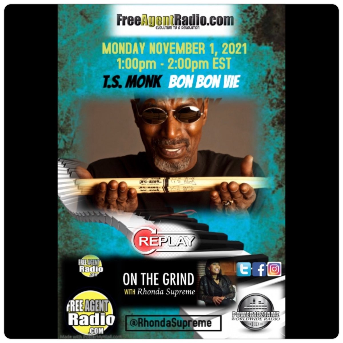 IF YOU MISSED IT BEFORE, HERE’S YOUR CHANCE TO LISTEN IN to my conversation with TS MONK! Log onto freeagentradio.com or download the FreeAgentRadio APP! On The Grind w/ <a href="/RhondaSupreme/">Rhonda Supreme</a> 1-2PM EST <a href="/freeAgentRadio/">FreeAgentRadio</a> <a href="/Power102Jamz/">S&A Broadcasting</a>