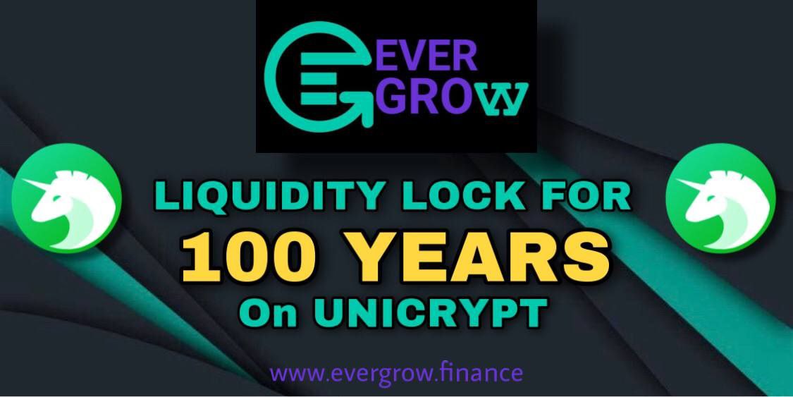 EvergrowToken's tweet photo. @PancakeSwap @MinesOfDalarnia ✅ 🔥 SUCCESSFULLY LOCKED LIQUIDITY FOREVER

📣Glad to Announce EverGrow-BNB Liquidity is locked for 100 years on Unicrypt !! 🤩🔥
Here is Lp Locklink
https://t.co/6npHHtxow5

Dextools
https://t.co/a9B7c2JljV
We beleive in SAFU 💥💪
That's the reason we have Locked it Forever ✅ https://t.co/PjXeSOPf5y
