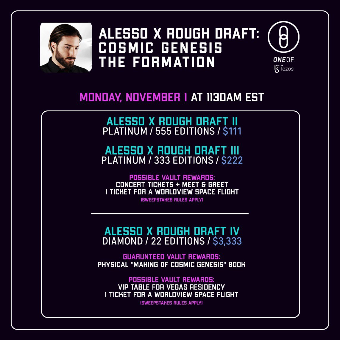 spreefinance's tweet photo. @Alesso Cosmic Genesis: The Formation just dropped on https://t.co/0k5Gez7Axz & here’s what you need to know about the drop! #BeOneOf #TheFormation https://t.co/fbroAilNi9