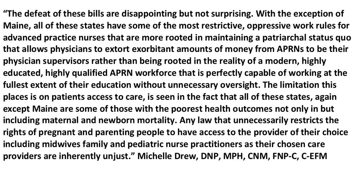 A Quote from Michelle Drew, DNP, MPH, CNM, FNP-C, C-EFM on the 8 states defeat efforts to expand APRN scope of practice | American Medical Association (ama-assn.org) @UbuntuHealth (Facebook) ubuntublackfamilywellness (Instagram) #SupportAPRNs #SupportMidwives