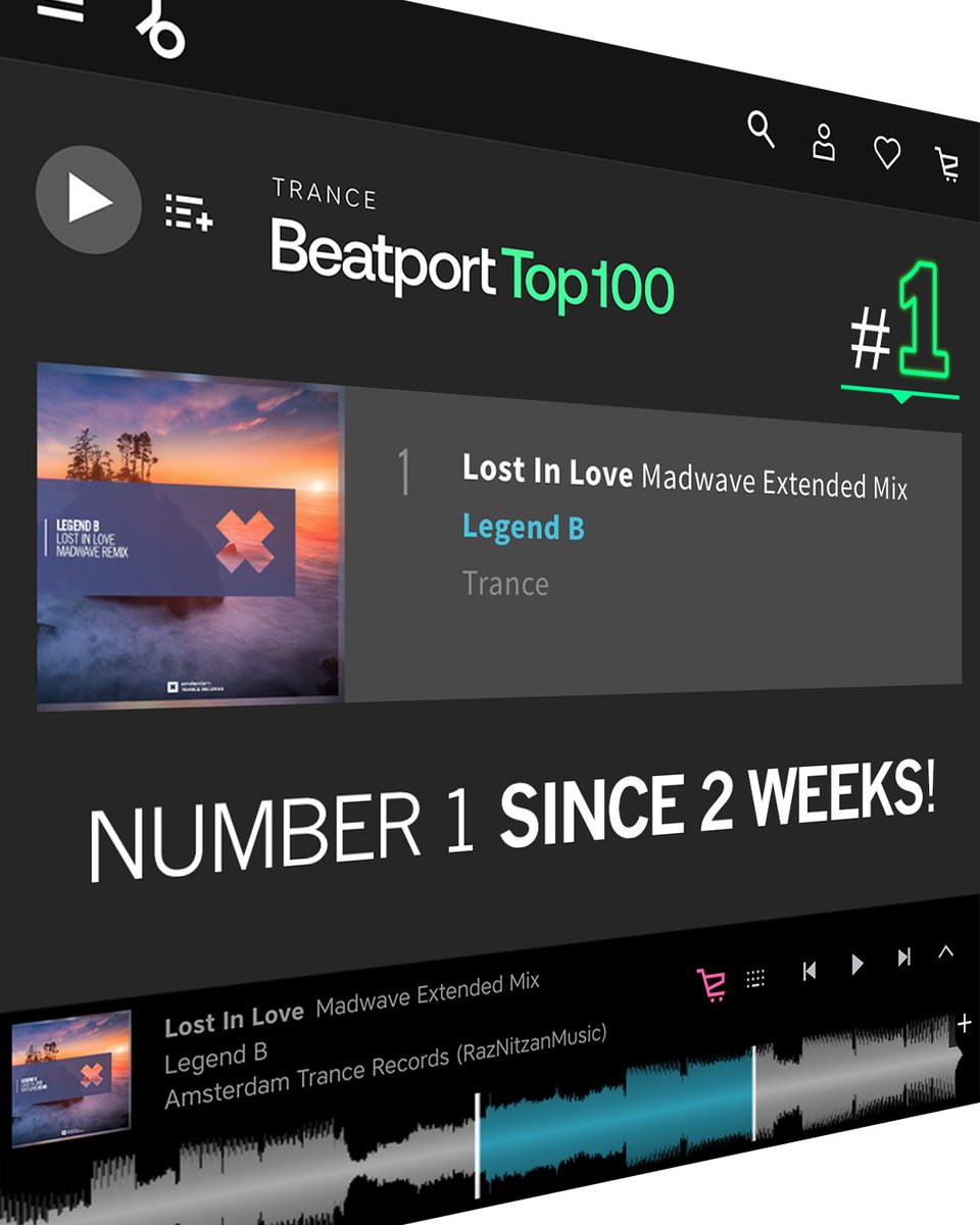 Today marks the second week as #1 on <a href="/beatport/">Beatport</a>  #Trance Chart 🏆

I can't believe it, the support on my Legend B's #LostInLove Remix is completly mad and unreal 🙌🏻

Thank YOU for everything guys 🙏🏼