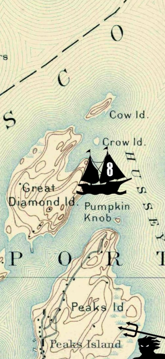 ghost_maps's tweet photo. #CascoBay is home to many legendary “ghost ship” sightings. The schooner “Dash,” one of the most feared American privateers of the War of 1812, was lost in a Nor’easter in 1815. Oddly, fishermen have reported seeing her in the years since, often under full sail. #Portland #Maine https://t.co/X09n0LtUGY