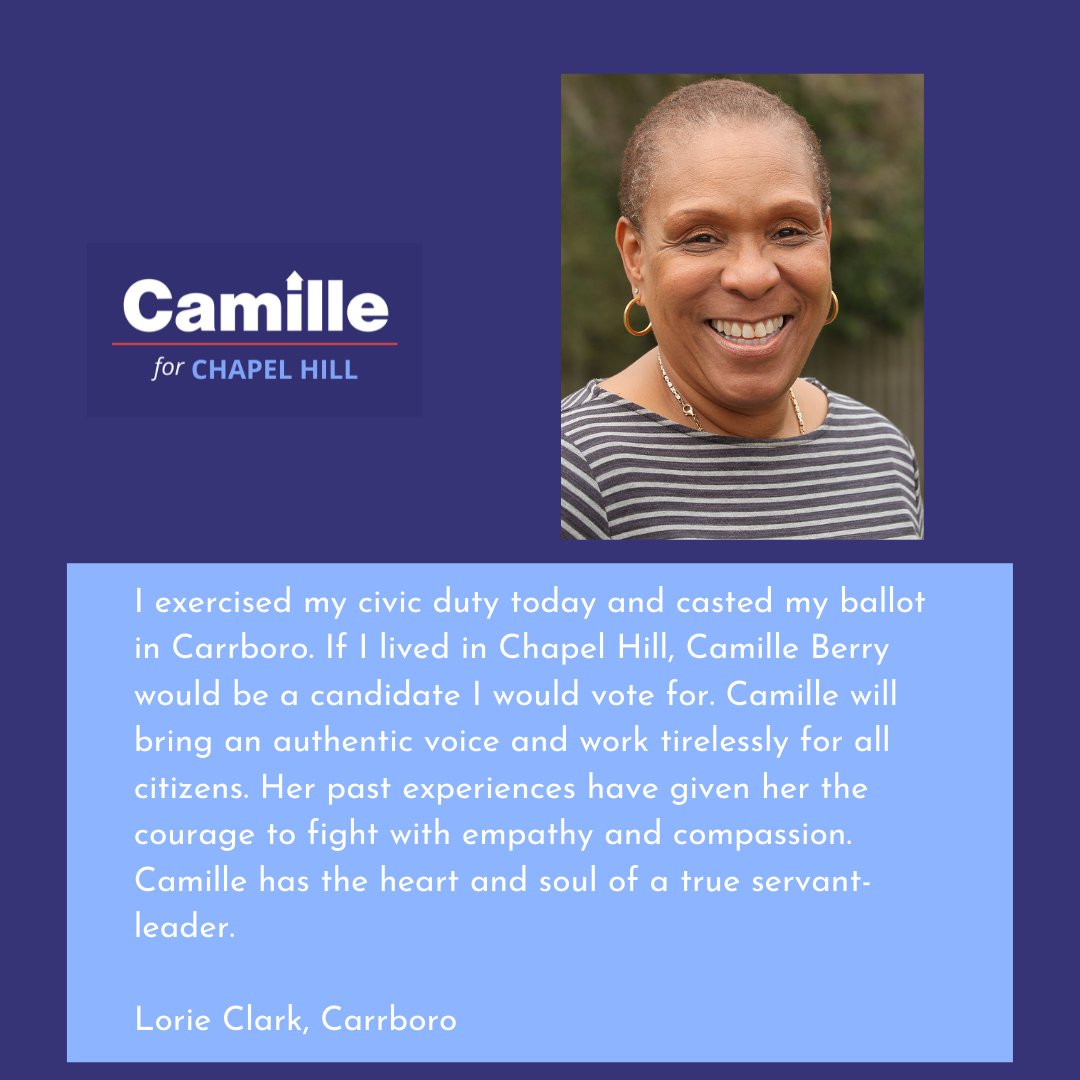 I'm honored to receive the endorsement of my friend, Lorie Clark! #votecamille4ch