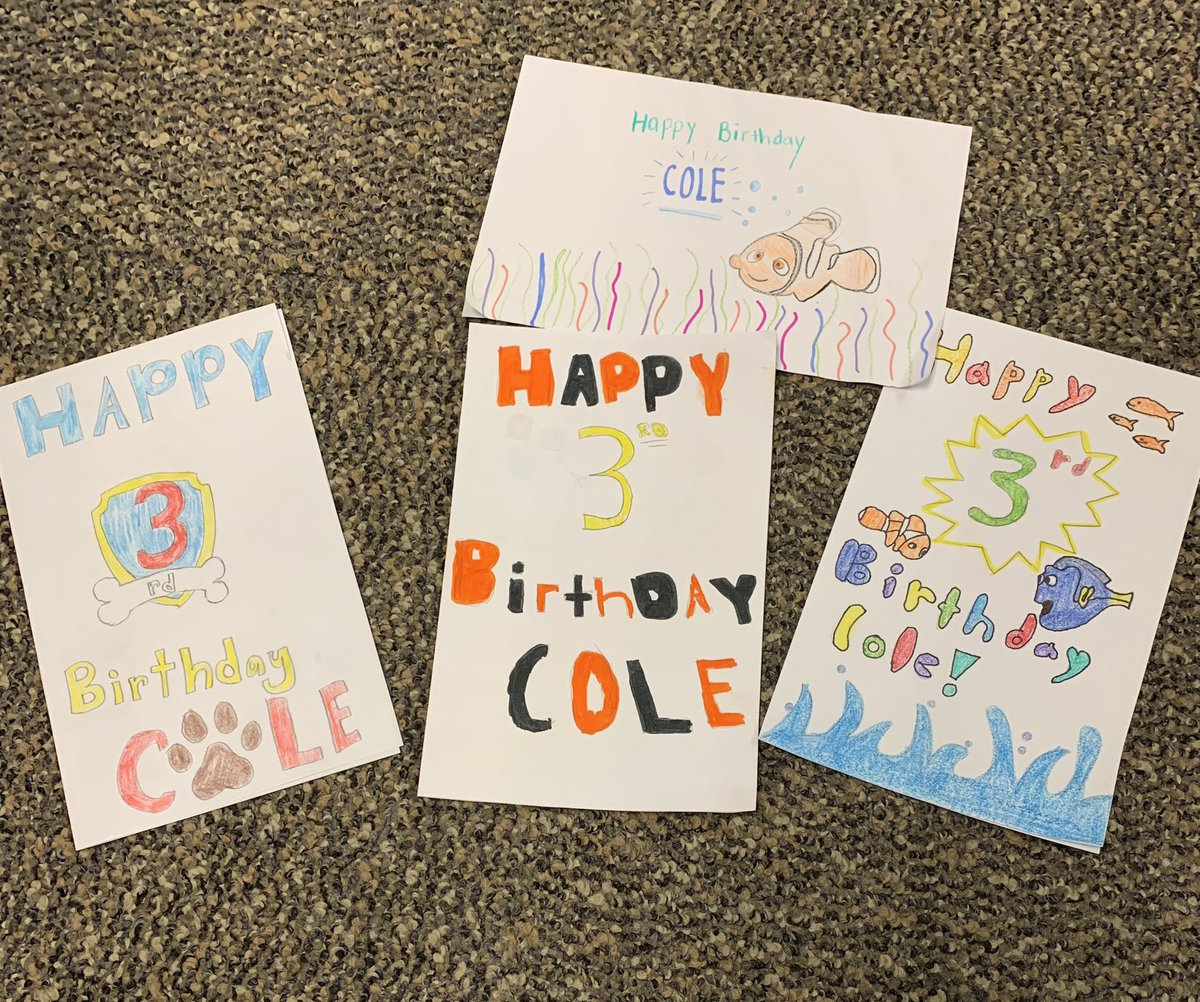 Here are a few of the 40+ birthday cards collected and sent to a boy battling cancer. We have you have a great 3rd birthday, Cole!!! <a href="/CenturyWildcats/">Century Junior High</a> <a href="/135NJHS/">OSD 135 NJHS</a>