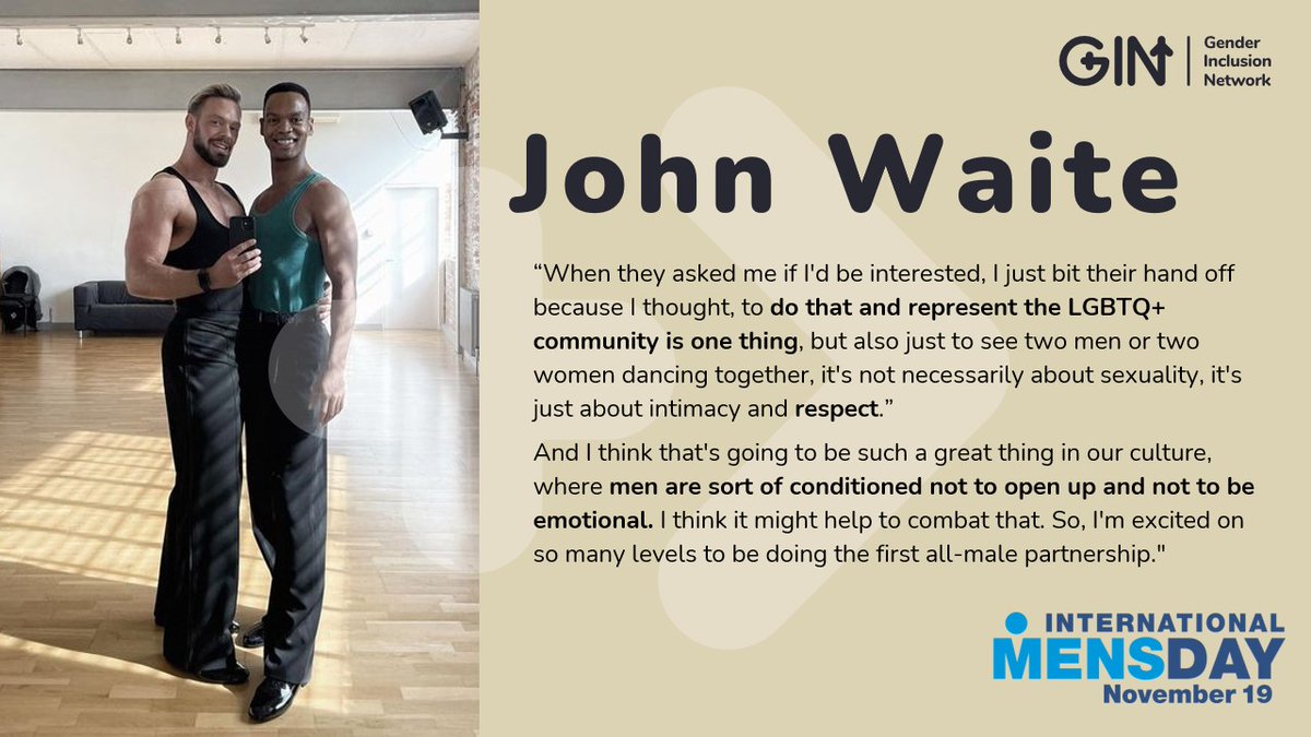 This month, we're putting the spotlight on inspirational men who help to promote positive conversations about men, #manhood &amp; #masculinity. 💬💭 

After another weekend of <a href="/bbcstrictly/">BBC Strictly ✨</a>, it was only right to start off with John Waite! 🕺🕺🍰

#GenderInclusion #IMD2021 #MensHealth