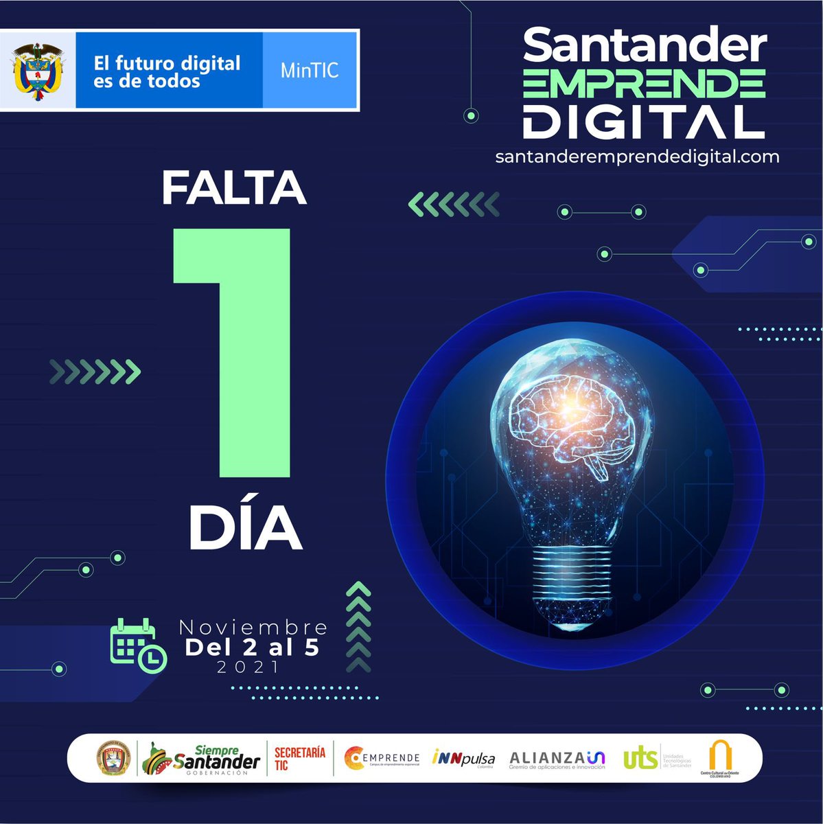 ¿Ya te inscribiste a #SantanderEmprendeDigital💡? Si te interesan temas como la economía y el marketing digital esta es tu oportunidad. Súmate a una gran jornada virtual de transferencia de conocimiento ingresando tus datos aquí: santanderemprendedigital.com