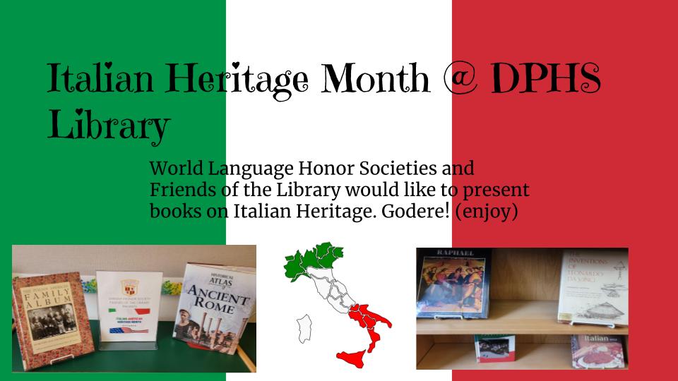 librarydphs's tweet photo. Come celebrate 🇮🇹📚with us! @DPHS_Falcons @DeerParkEdu https://t.co/ZLsTnRbRzi