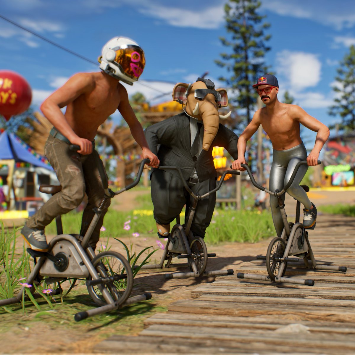 ⭐CAPTION THIS⭐ Very important meeting in <a href="/RidersRepublic/">Riders Republic</a> - what could they be discussing? #CaptionThis #RidersRepublic #ridersreport