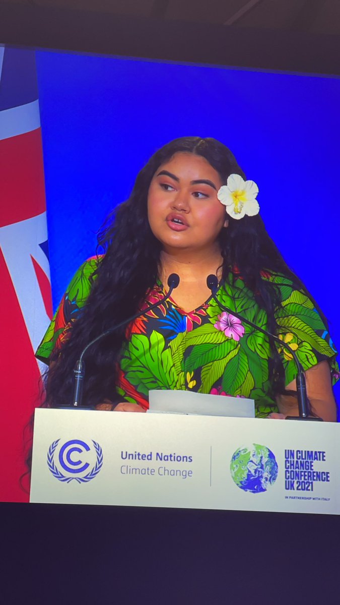 ForumSEC's tweet photo. From James Bond powers to the power of our Pacific proverbs- the rallying cry for a #COP26 that delivers opens with UK Leader Boris Johnson and Pacific Youth Leader Brianna Fruean taking the stage. #ClimateCrisis https://t.co/tDiaGH3KmS
