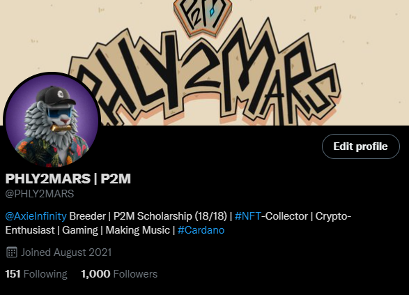 PHLY2MARS's tweet photo. Yeah, we did it! Just reached the 1000 follower mark! ✅
Thank you for your support and for helping us grow. 🥳🙏
You won't be disappointed. Big times ahead! 😍
#AxieInfinity #AxieInfinityScholar #AxieScholarships $AXS $SLP https://t.co/XXZCE7Y1KM