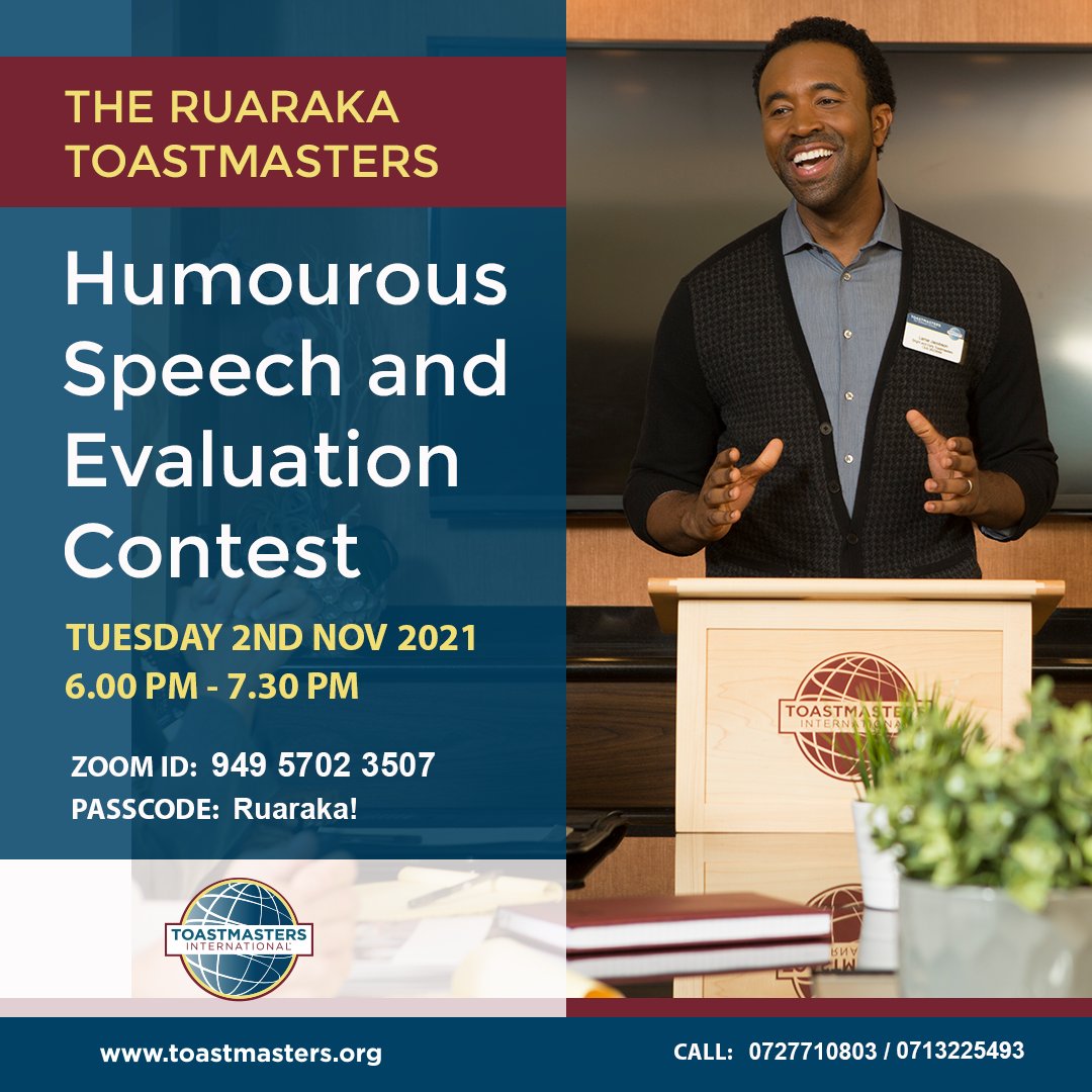 It's contest season! Our contestants are ready to battle it out at the Humorous Speech and Evaluation Contest.
Join us Tuesday, 6pm for this sensational event.
#Toasmasters
