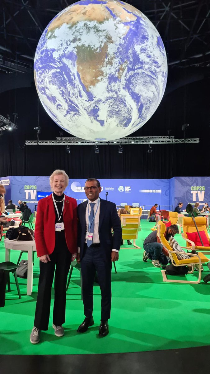 MohamedNasheed's tweet photo. Nice to meet up with my friend the former President of Ireland. A very strong supporter of CVF issues #COP26 https://t.co/e3r5A94tXy