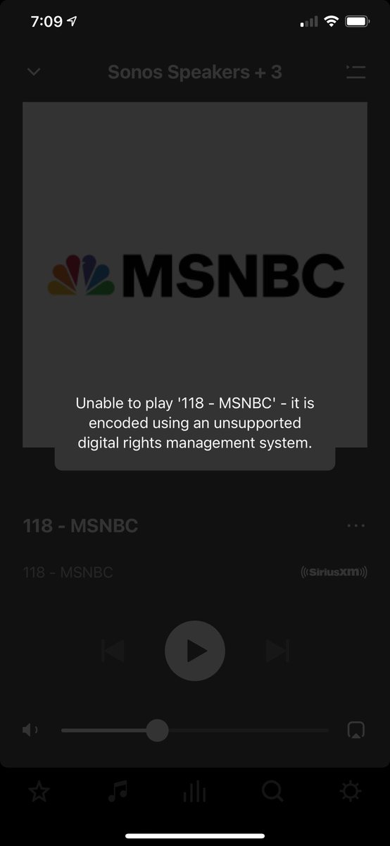⁦@Sonos⁩ and ⁦@SIRIUSXM⁩ when I try to play a SiriusXM channel on my Sonos tuner, I get this error message. How do I fix? #productsupport #customerservice