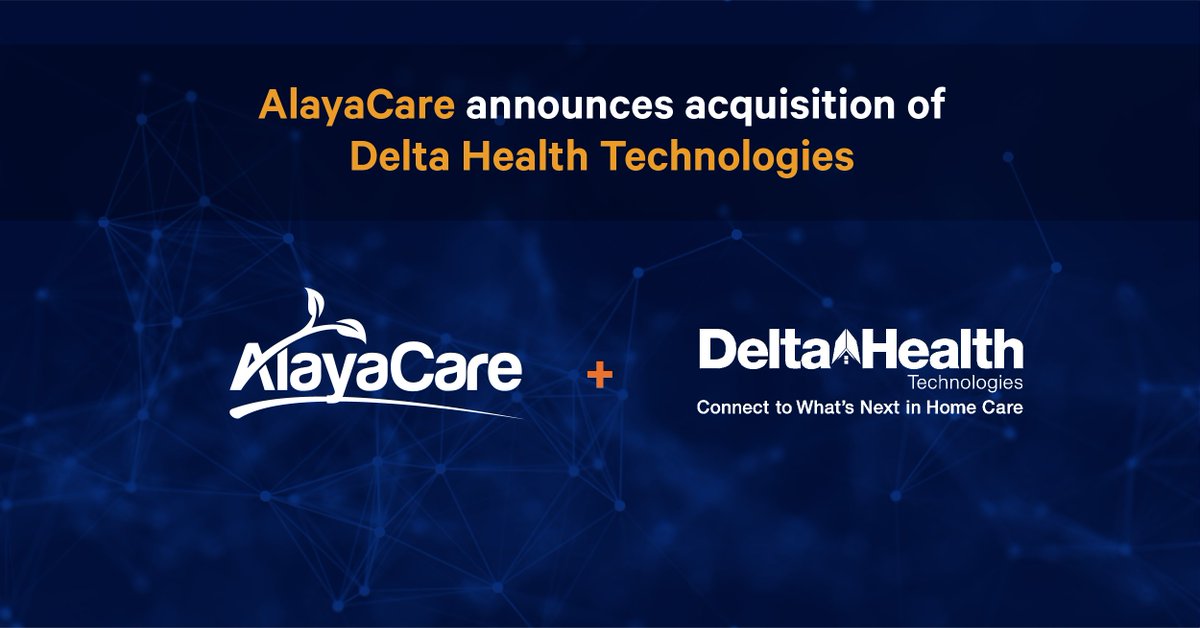DeltaHealthTech's tweet image. It is with incredible excitement that we share that AlayaCare has acquired Delta Health Technologies!