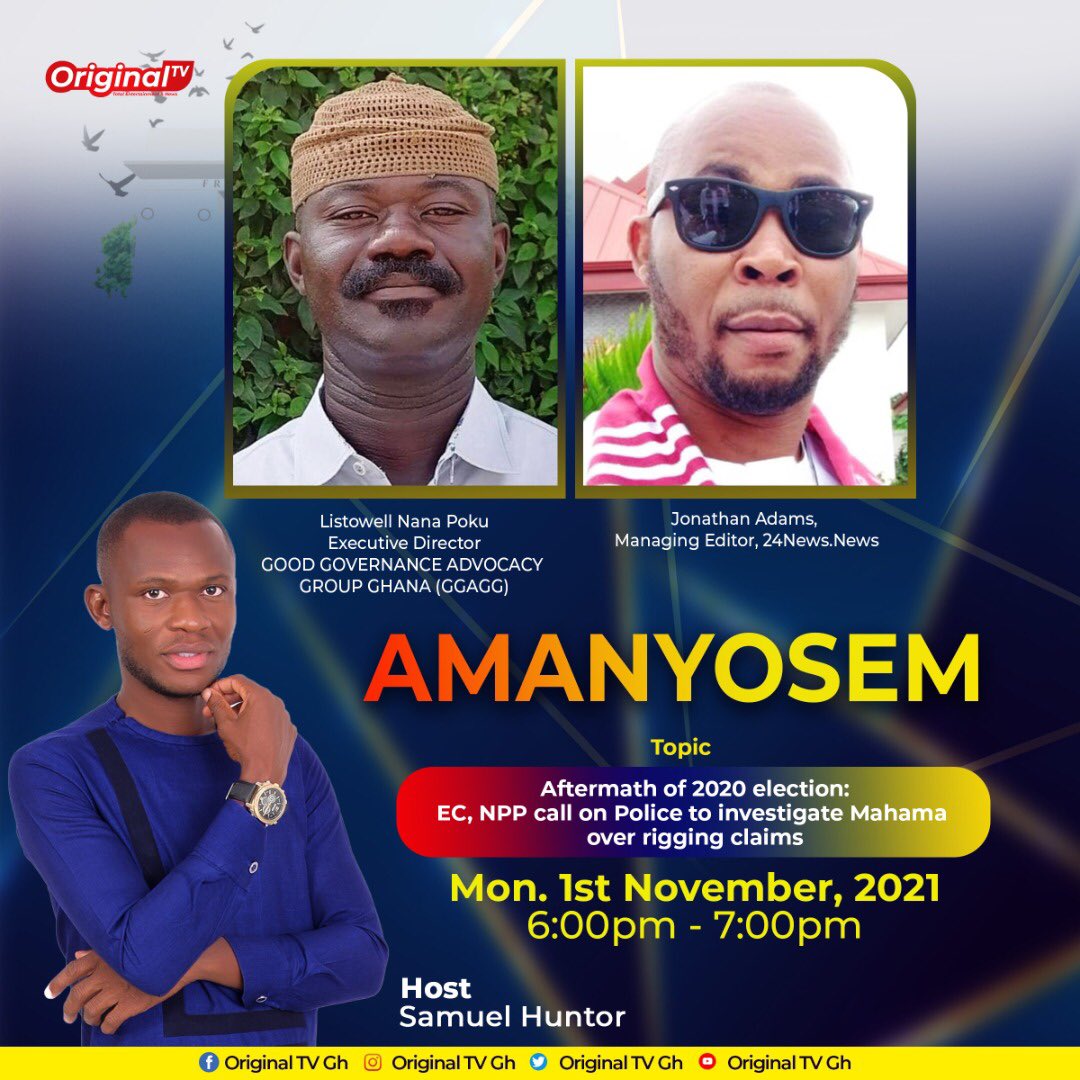 originaltvghana's tweet photo. TODAY ON AMANYOSEM WITH @samuelhuntor https://t.co/GglwT1Hse1