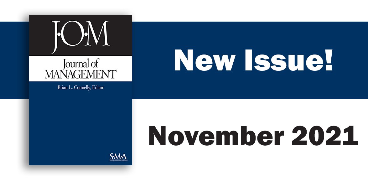 Journal_of_Mgmt's tweet photo. The latest issue of the @Journal_of_Mgmt is now available! 47.8 has articles examining #CEOcompensation, trickle-down effects of #transformationalleadership, #organizationalcompliance, reducing customer-oriented #deviantbehavior, and more.
https://t.co/mjSWloEG94
#research https://t.co/oFe4R6cB00