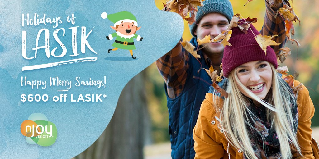 nJoyVision's tweet image. LASIK is in the air at nJoy Vision! Save $600 on LASIK this holiday season during #HolidaysOfLASIK.
Schedule your free consultation at njoyvision.com/holidays-of-la…
#LASIK #nJoyVision #ThisIsWhereYouLASIK