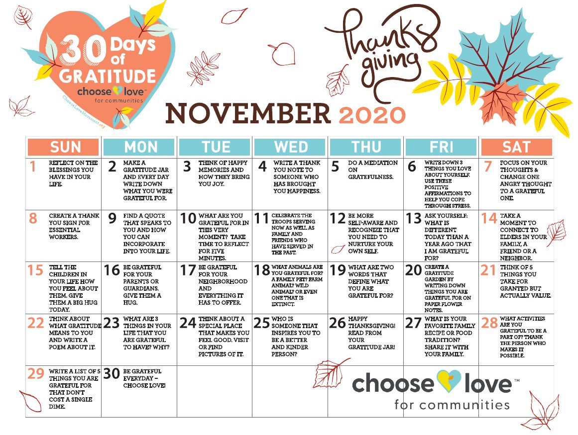 Happy November 1st! <a href="/ChooseLoveM/">The Choose Love Movement</a> <a href="/frps_Watson/">Watson Elementary School</a> #gratitude