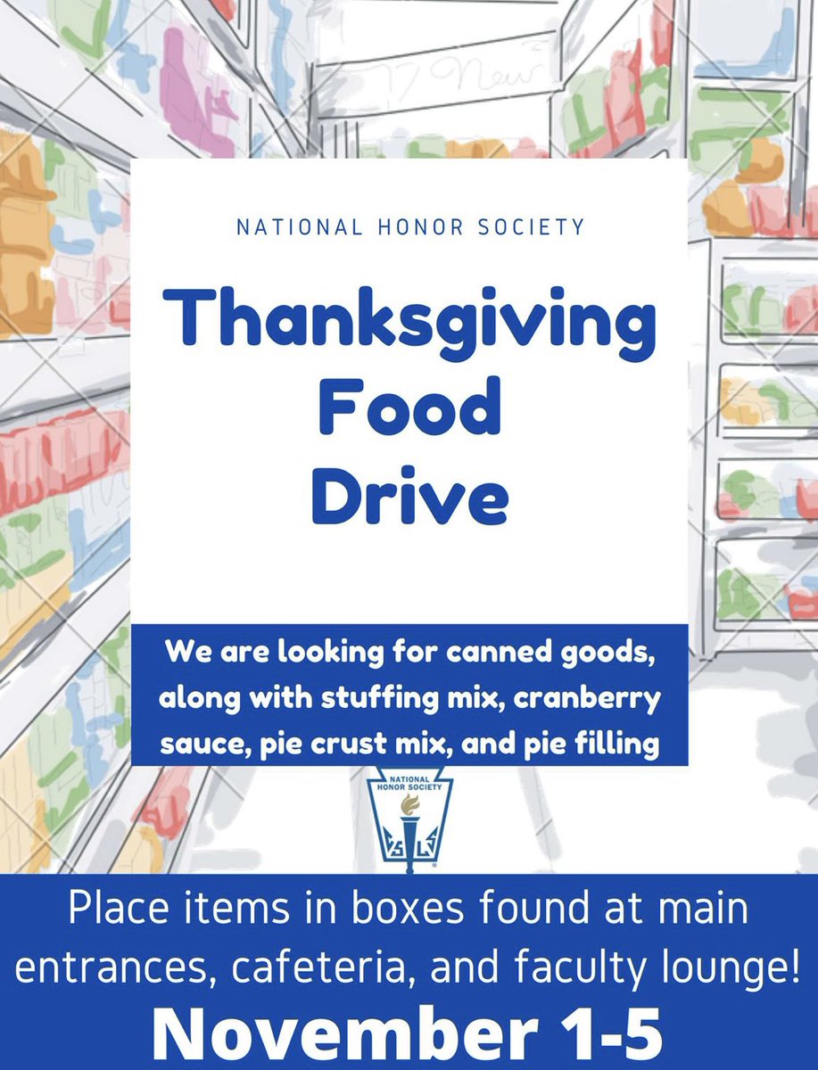 Thanksgiving food drive starts today November 1st!!
