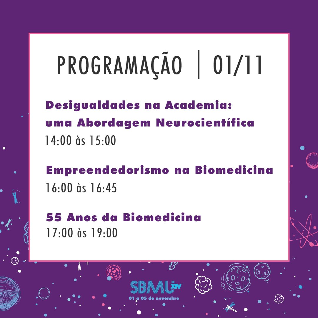 Programação do dia de hoje! Contamos com a presença de todes!! 🤩