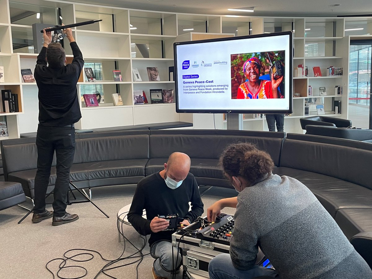 Interpeace_Org's tweet photo. Geneva Peace Week starts today! Stay tuned for the GPW radio corner with @FondHirondelle @RadioTeleSuisse. Don’t forget to check out our Geneva Peace Cast here: https://t.co/fDC3sAxlRW https://t.co/nREMp8FUjx