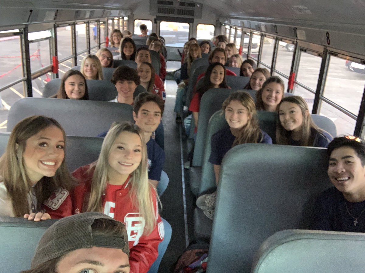 BridgeCityHS's tweet photo. And we are OFF🚌‼️ 
FIRST D17 Face to Face FALL CONVENTION SINCE 2019‼️ So excited to collaborate with student leaders from across TASC District 17‼️ See you soon good friends😎@TASCDistrict17 @TASC_StuCo https://t.co/fqqA67lIPv