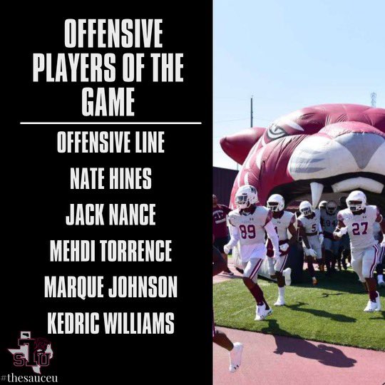 CoachMckinney3's tweet photo. Congratulations to our Offensive Players of the game! #TheSauceU https://t.co/FB13Mb1Tlh