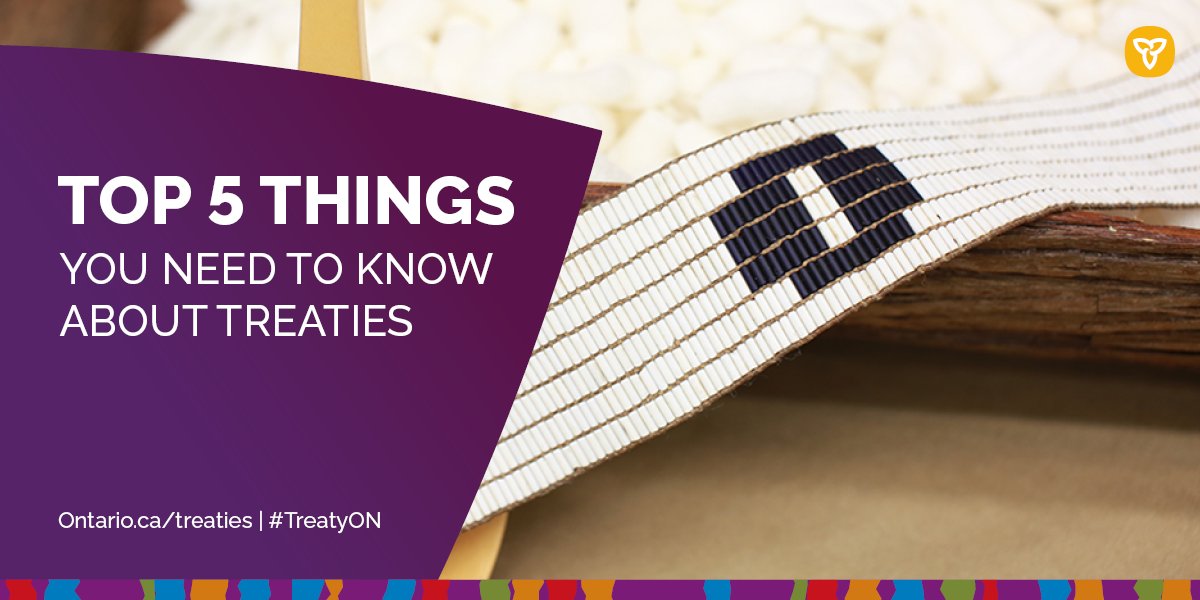It’s Treaties Recognition Week! 📢 #TreatyON

Learning about treaties &amp; how they continue to shape the province is an important part of reconciliation with Indigenous peoples: news.ontario.ca/en/release/100…

Check out ‘Top 5 things you need to know about treaties’ to get you started. ⤵️