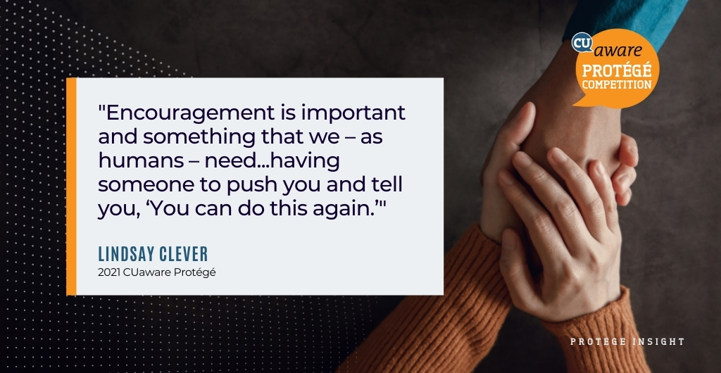 TheCCUL's tweet photo. Encouragement is important and something that we all need. 2021 @CUaware Protégé Lindsay Clever from @SCFederalCU shares three ways leaders can show their protégés that they are 'all in' with them. https://t.co/y3vE4oQEgc https://t.co/CQpPDRDPir