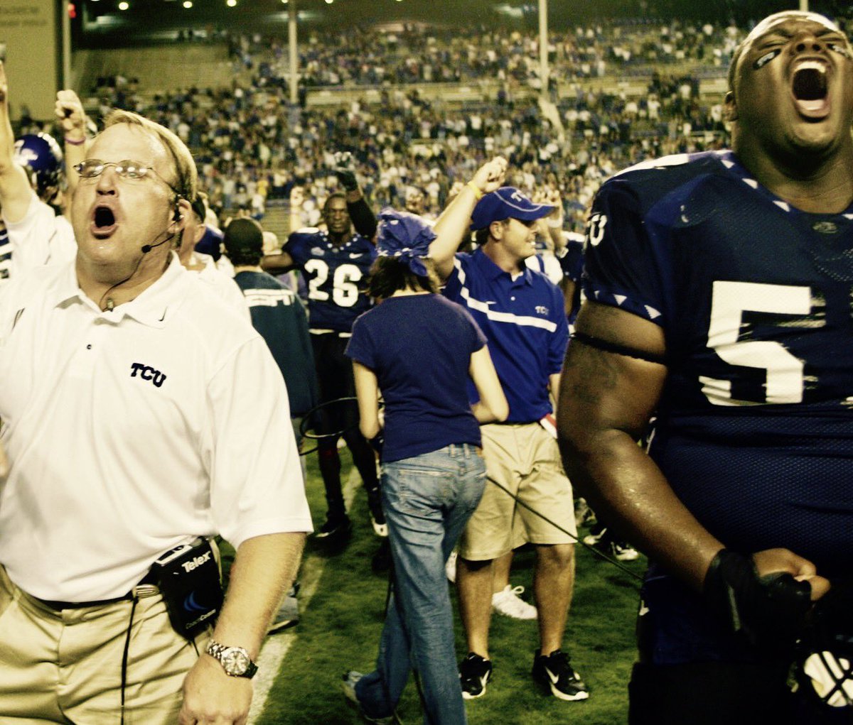 I’m proud to be one of yours, coach. 1 of 800. Much love. #40Not4 #ForeverIndebted <a href="/TCUCoachP/">Damon Hickman</a>