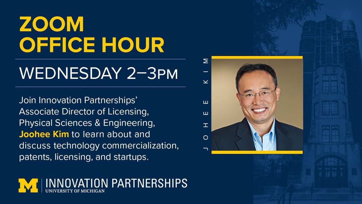 Innovation Partnerships (@innovpartner) on Twitter photo Our name may have changed but our commitment to world-class inventor-focused service only grows. Make sure to join virtual office hours 11/3 from 2-3 pm at umich.zoom.us/j/9083482985 with <a href="/a2joohee/">Joohee Kim</a> Our name may have changed but our commitment to world-class inventor-focused service only grows. Make sure to join virtual office hours 11/3 from 2-3 pm at umich.zoom.us/j/9083482985 with <a href="/a2joohee/">Joohee Kim</a>